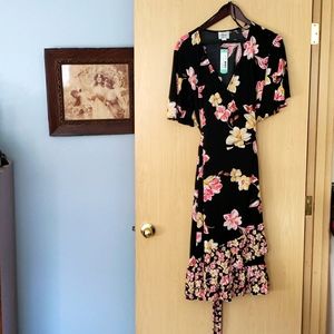 Sheridan faux wrap knit dress